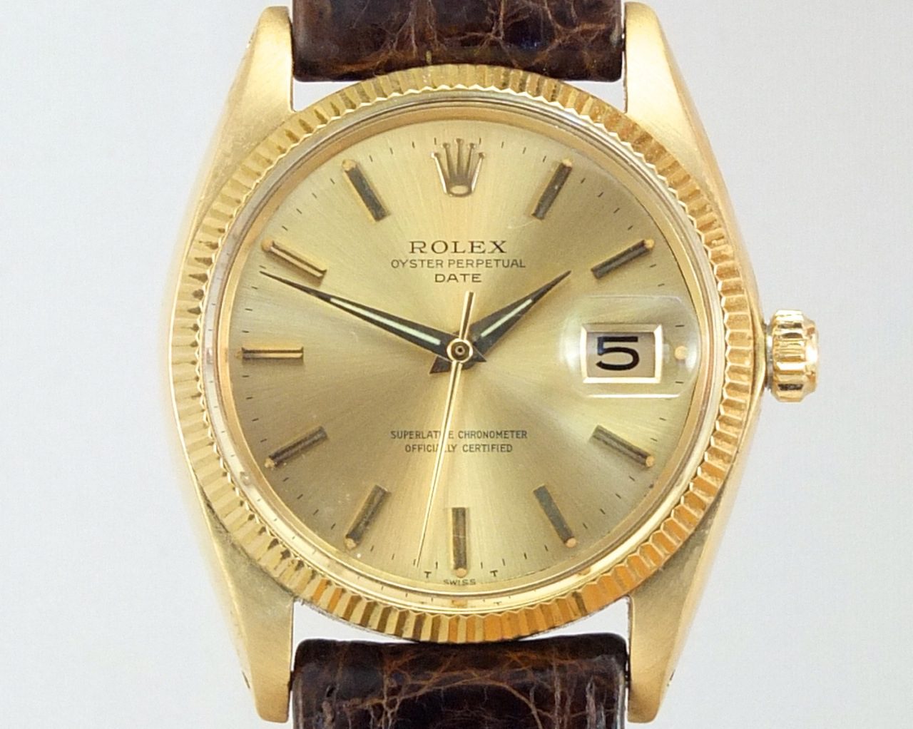 Rolex Oyster Perpetual Date 1965 Vintage Gold Watches