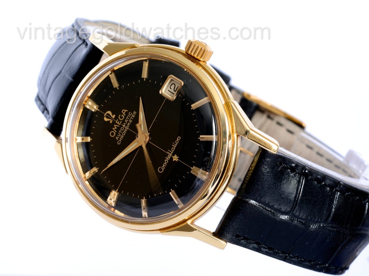 omega constellation black dial