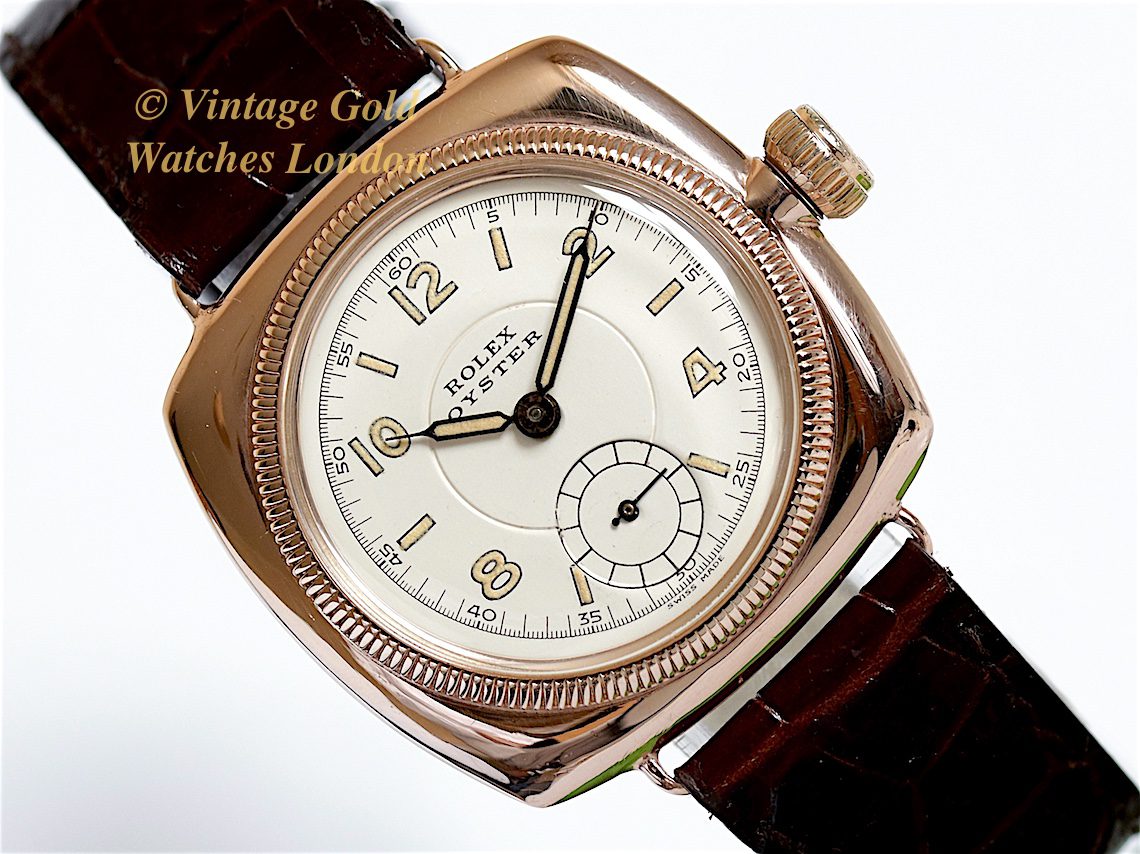 Rolex Cushion Oyster 9K Pink Gold 1928 