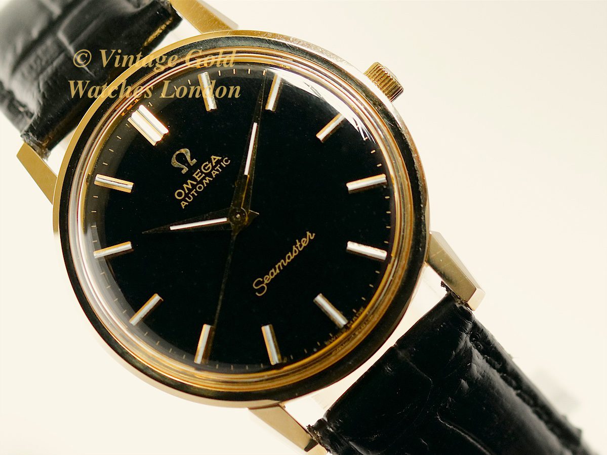 omega seamaster black dial vintage