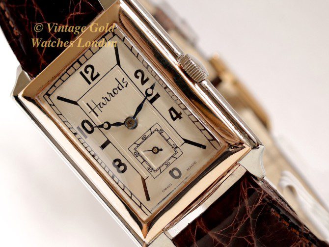 Harrods 9ct Yellow White Gold 1928 Vintage Gold Watches