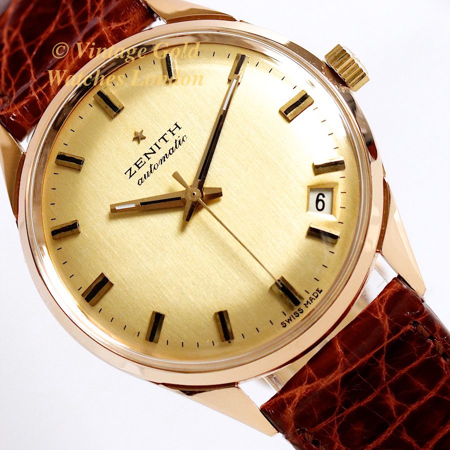 Zenith gold watch 1970 hotsell