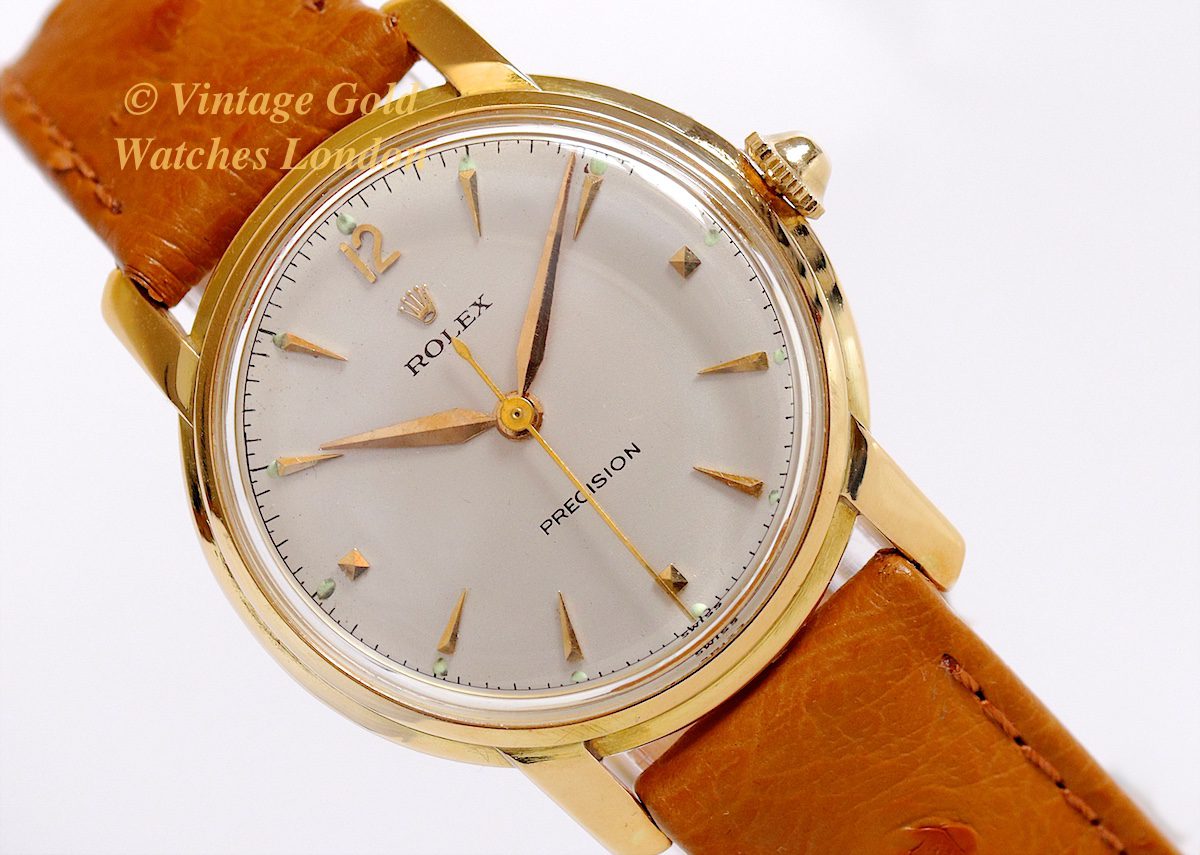 Rolex Precision 18ct 1953 Ladies Watch Vintage Gold Watches