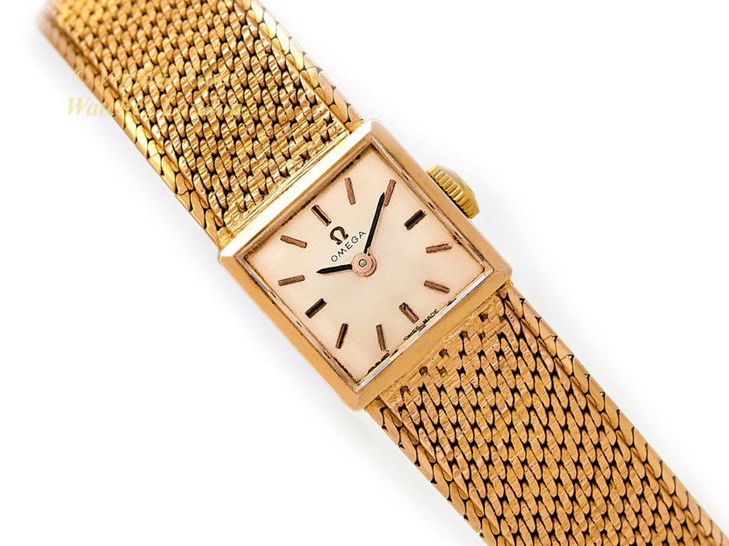 Ladies Omega 18ct Bracelet Watch 1965 Vintage Gold Watches