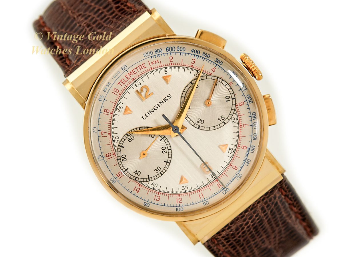 Longines 13ZN Chronograph Articulated Lugs 14ct 1940 Vintage
