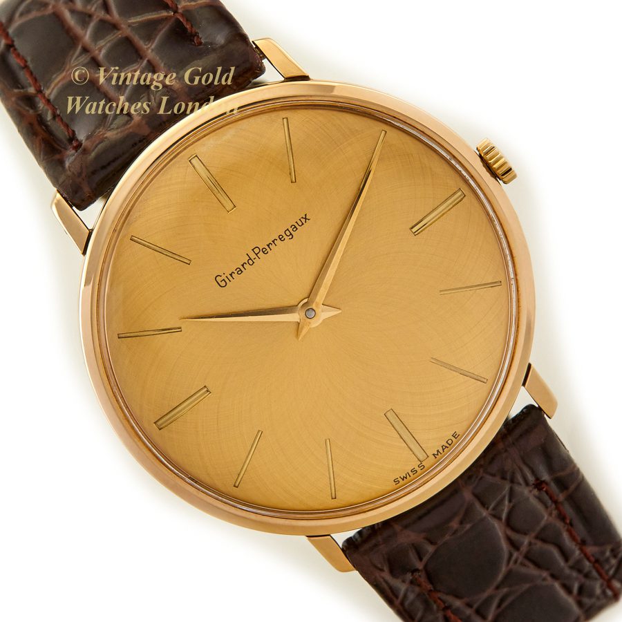 Girard Perregaux Cal.A.S.1525 9ct Guilloche Gold Dial Calatrava 1960