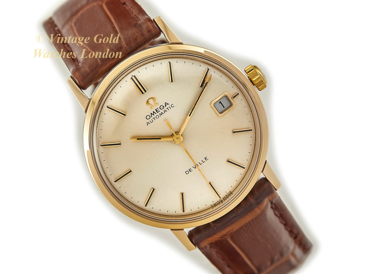 omega 9ct gold mens watch