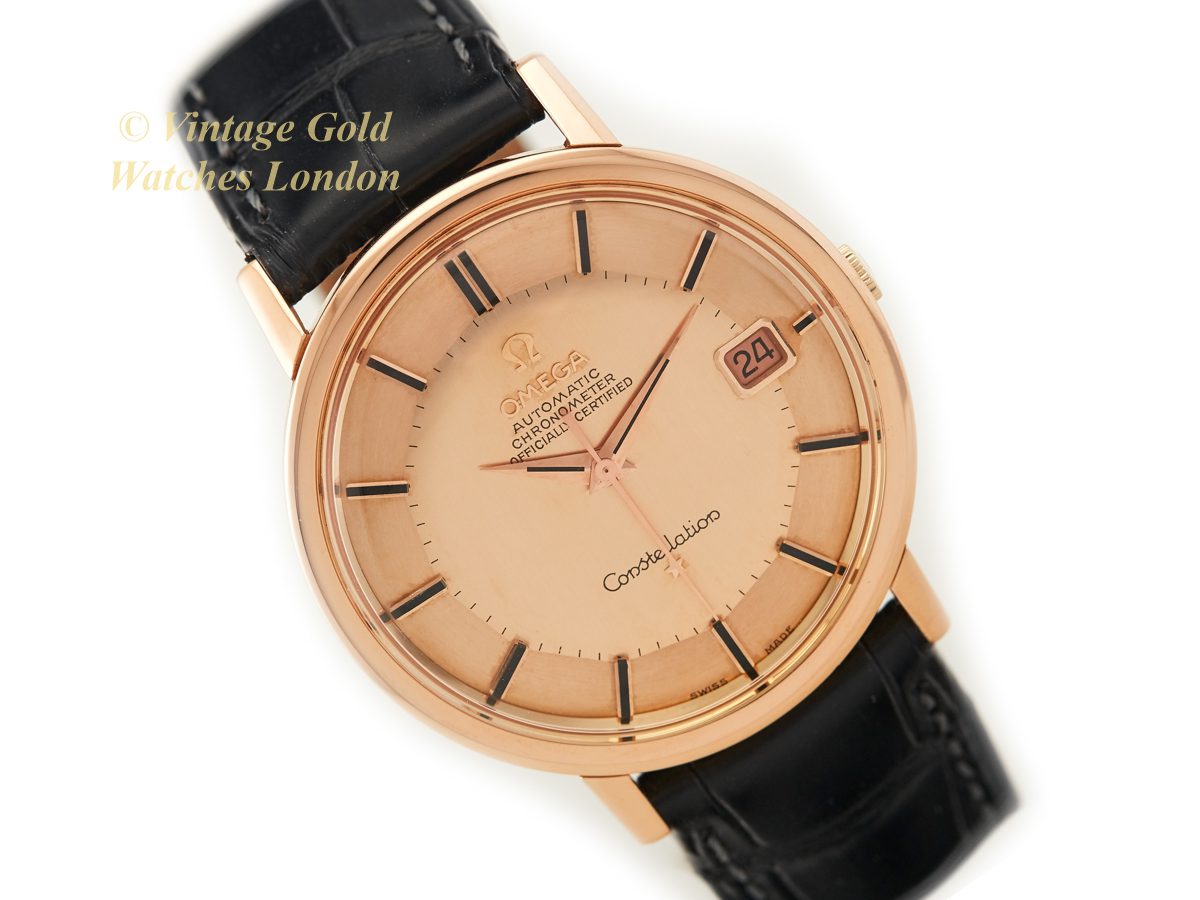 omega pink gold watch