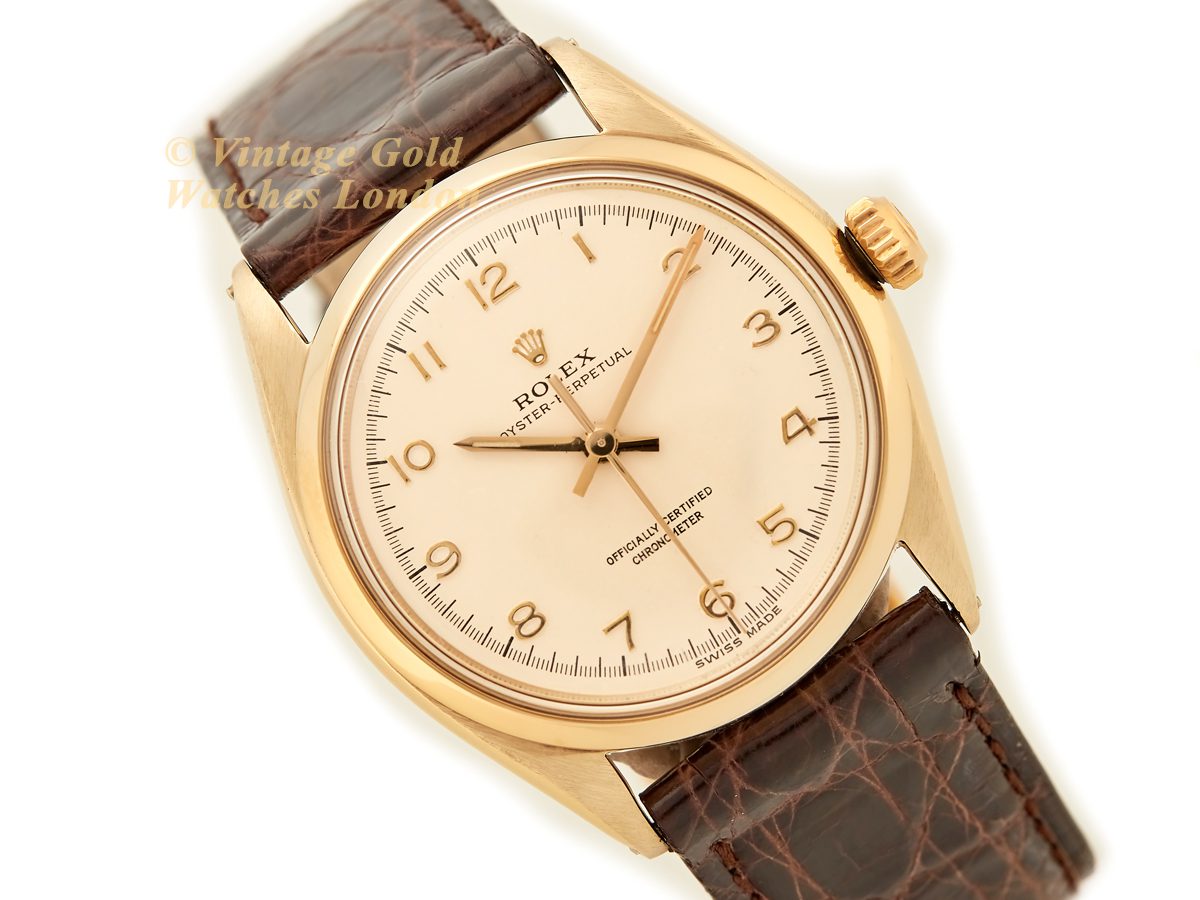 Rolex Oyster Perpetual Cal.1030 9ct 1955 Vintage Gold Watches