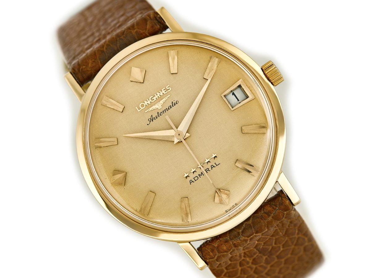 Longines Admiral 18ct Date Cal.6652 1972 Vintage Gold Watches