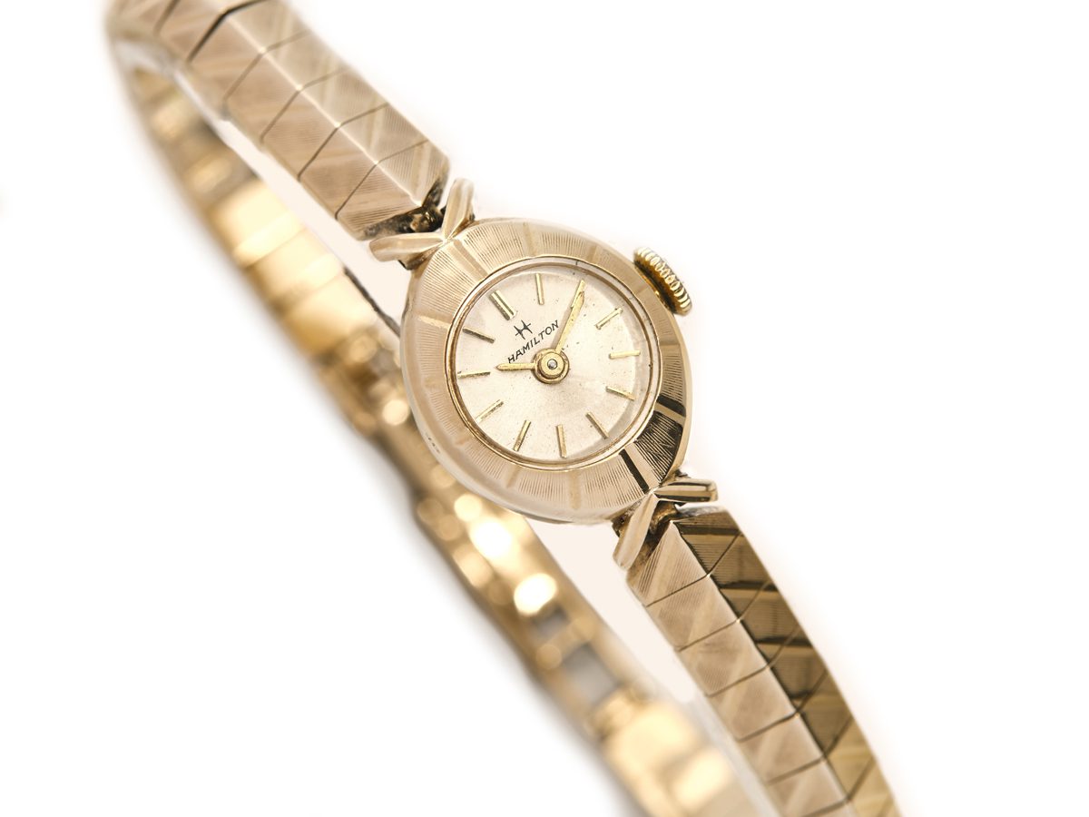 Ladies Hamilton Cocktail Cal.14 9ct 1966 Vintage Gold Watches