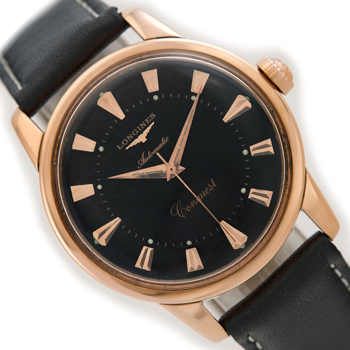 Longines Conquest Cal.19AS 18ct Pink Gold 1956 Vintage Gold Watches