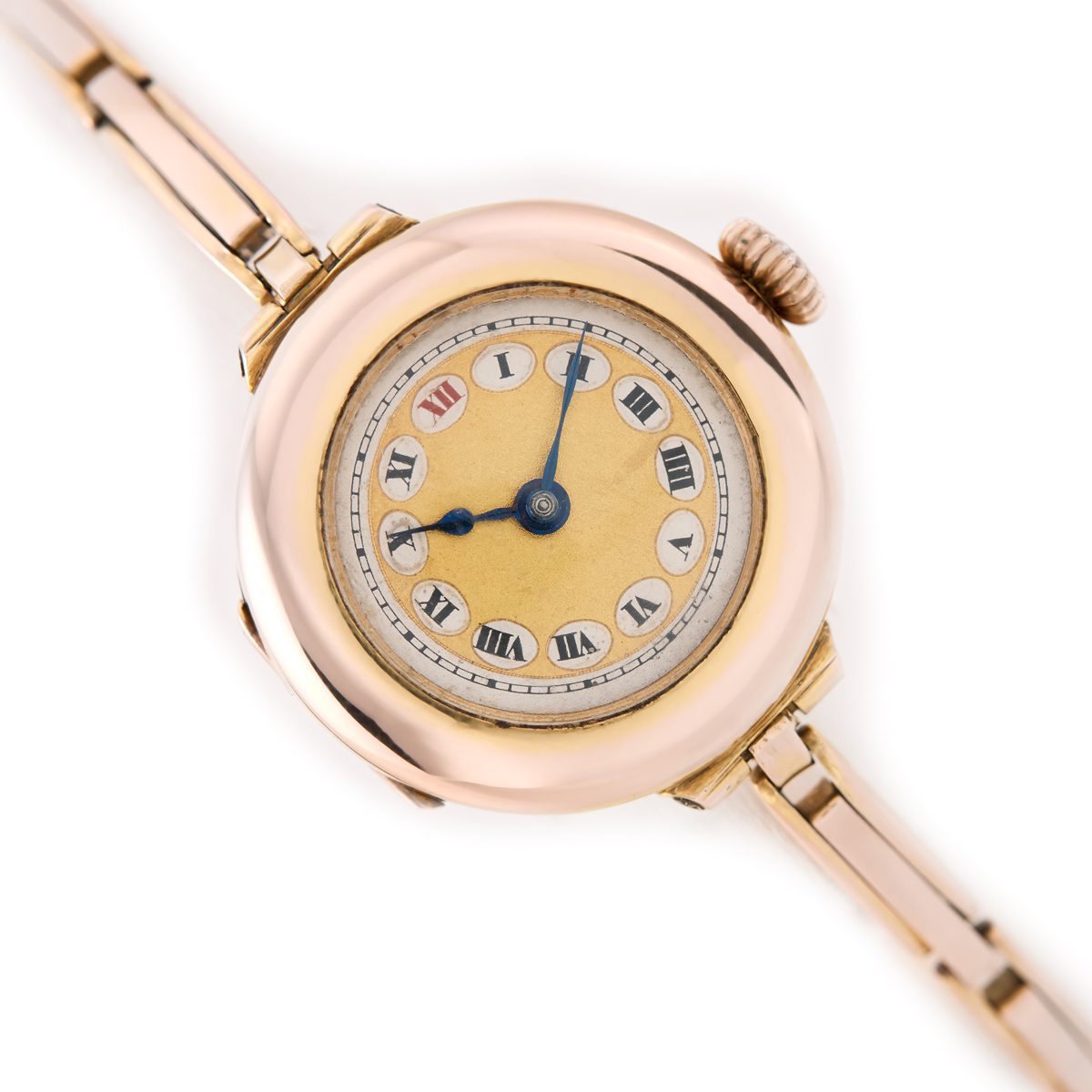 Gold watch with pink face cheap