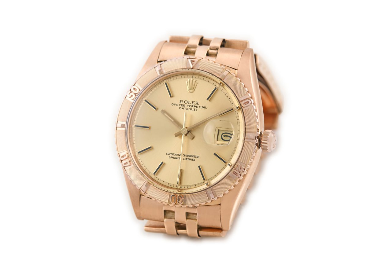 Rolex Datejust Turn O Graph Model Ref.1625 18ct Pink Gold c1961 Vintage Gold Watches