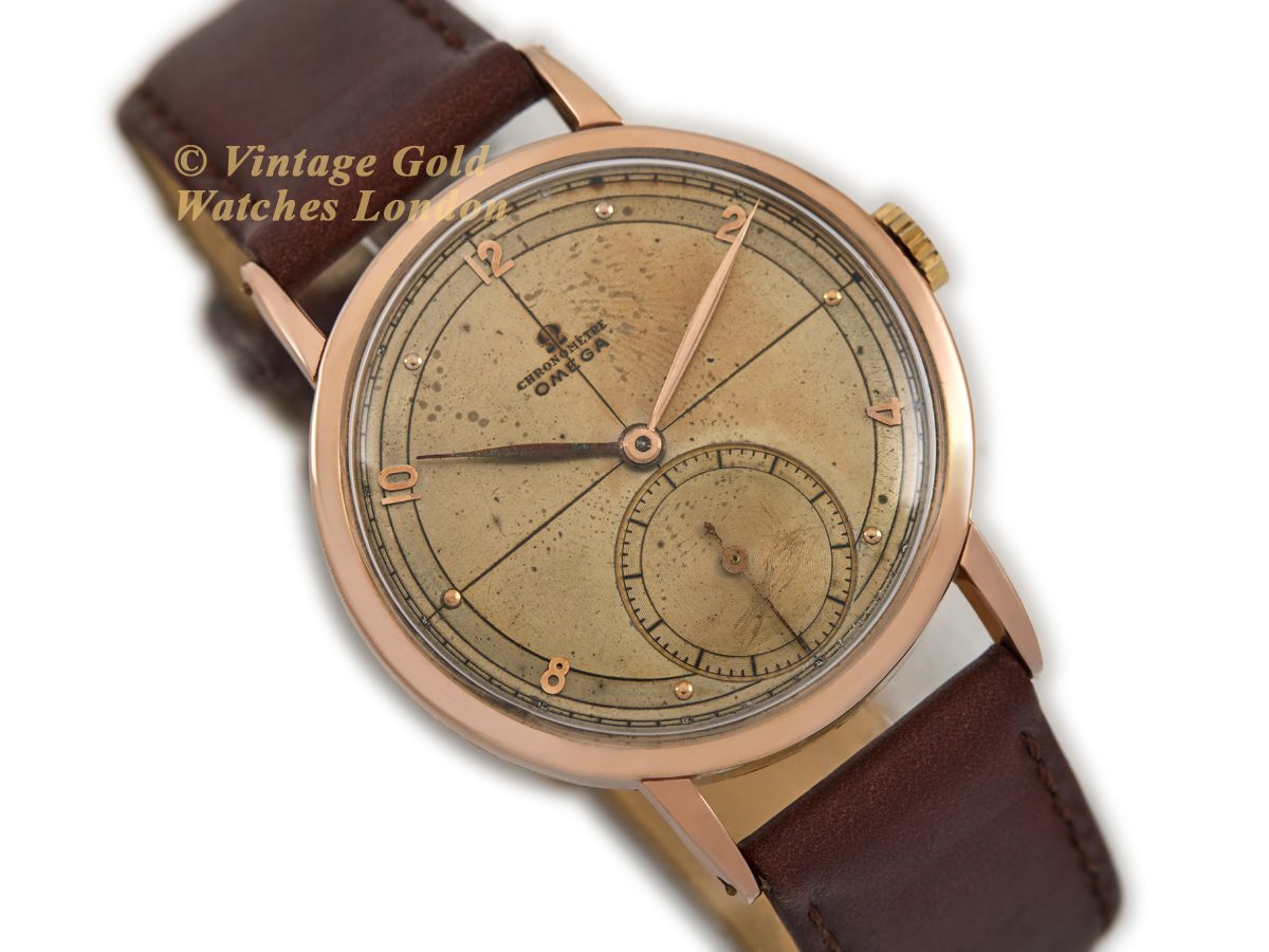 Omega Chronometer Cal.30T2 18ct Pink Gold 1945 Vintage Gold Watches