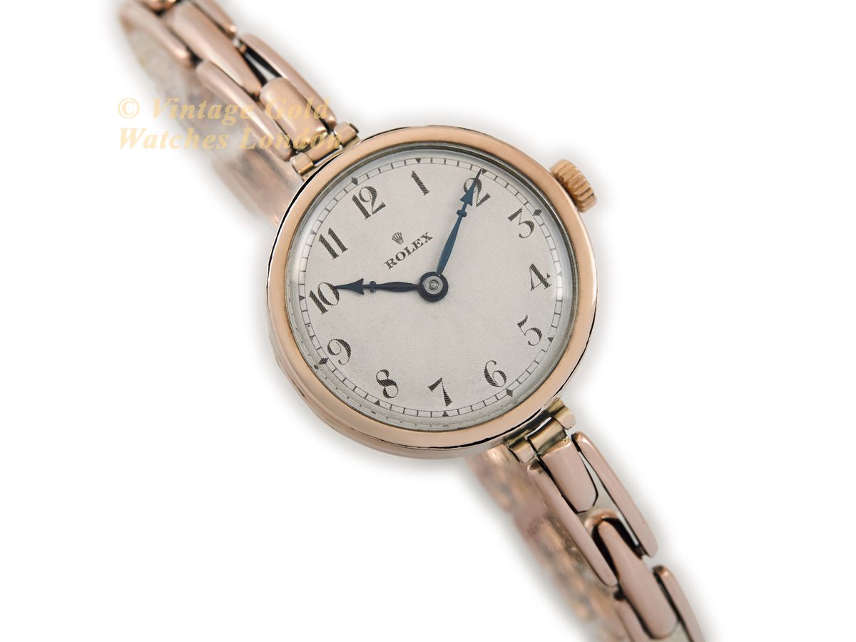 Ladies Rolex Cal.9 9ct Pink Gold 1922 Vintage Gold Watches