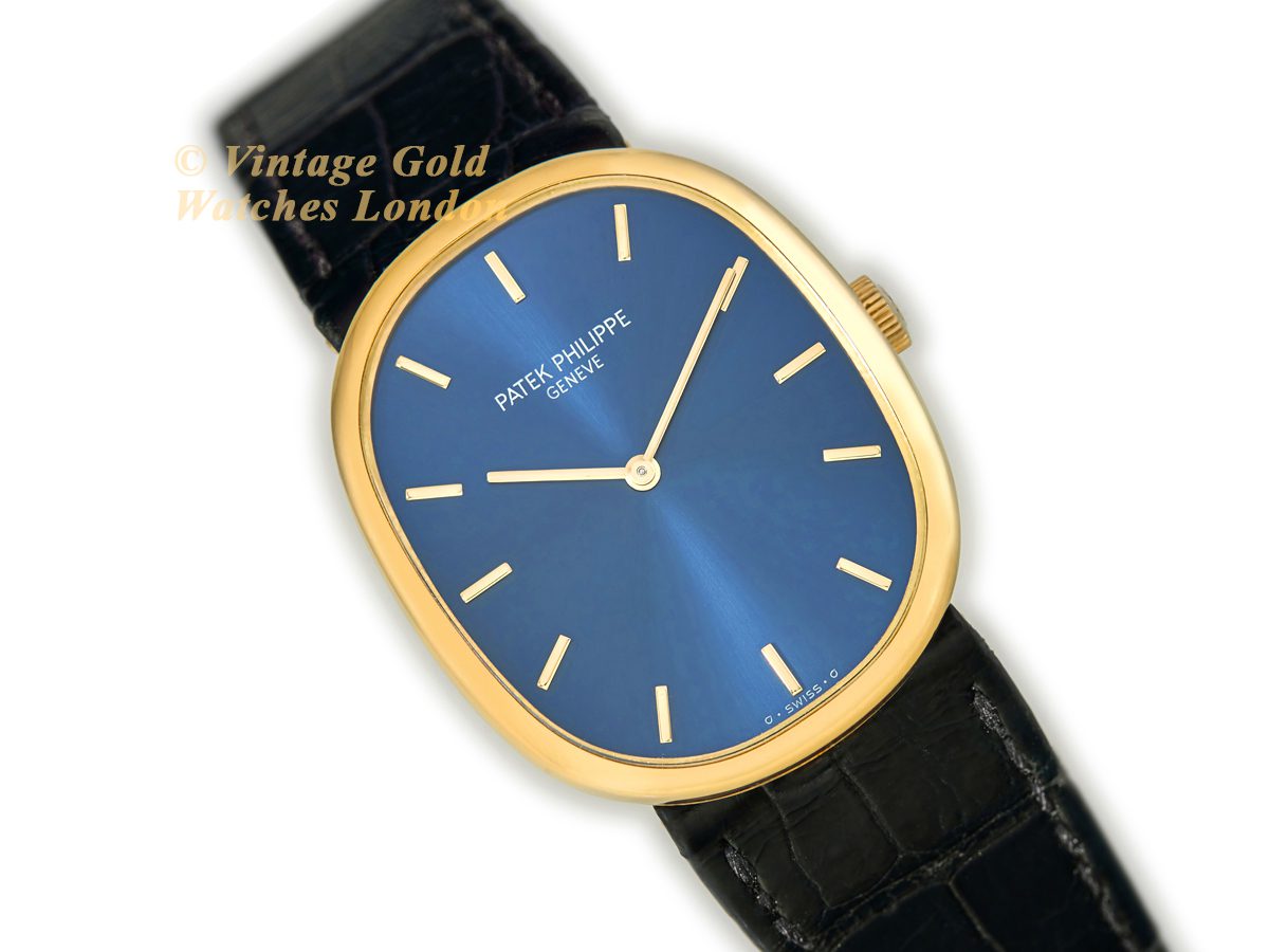 Patek Philippe Ellipse Ref.3848 18ct 1974 Incl Box Papers Vintage Gold Watches