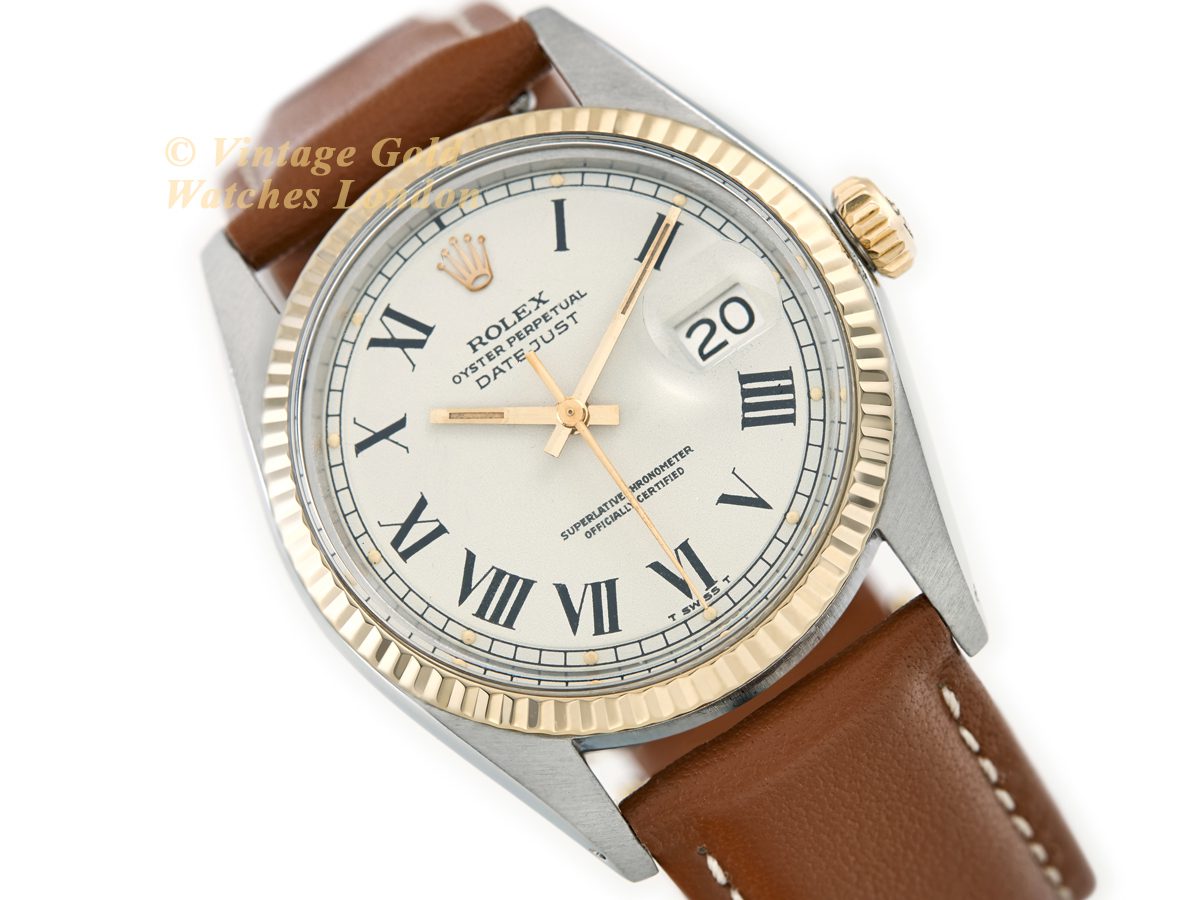 Rolex oyster perpetual date gold and steel best sale