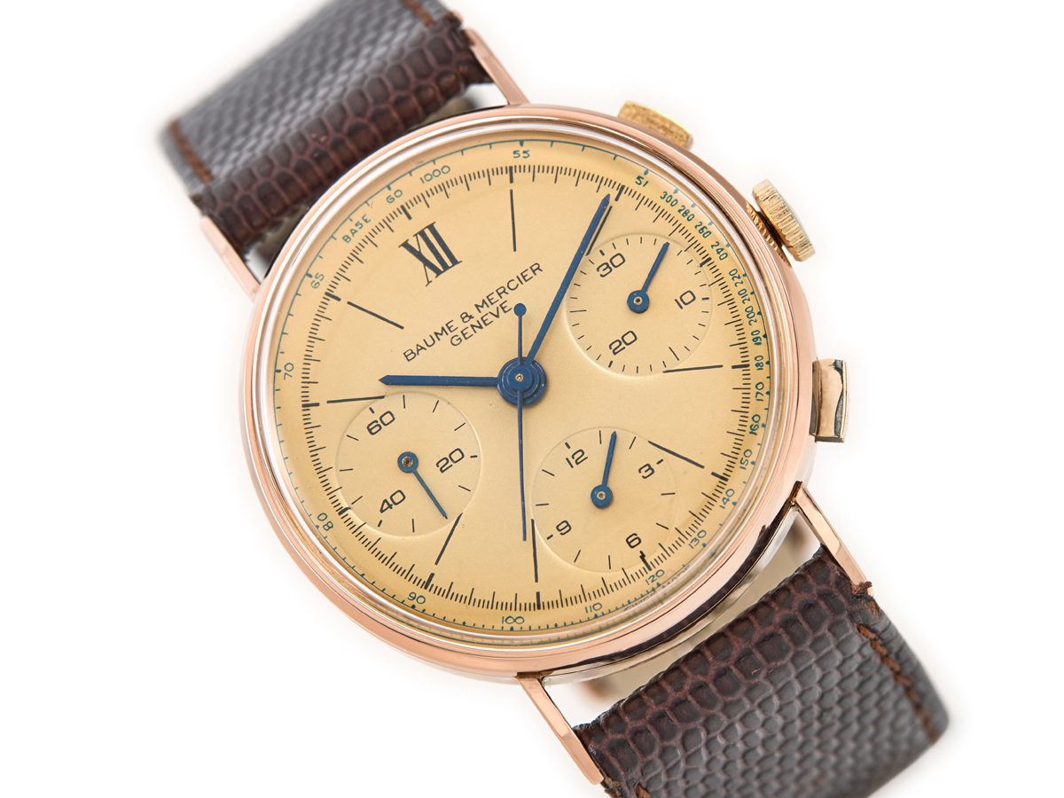 Baume & Mercier Chronograph Cal.1873 18ct Pink Gold c1951 Baume & Mercier Chronograph Cal.1873 18ct Pink Gold c1951
