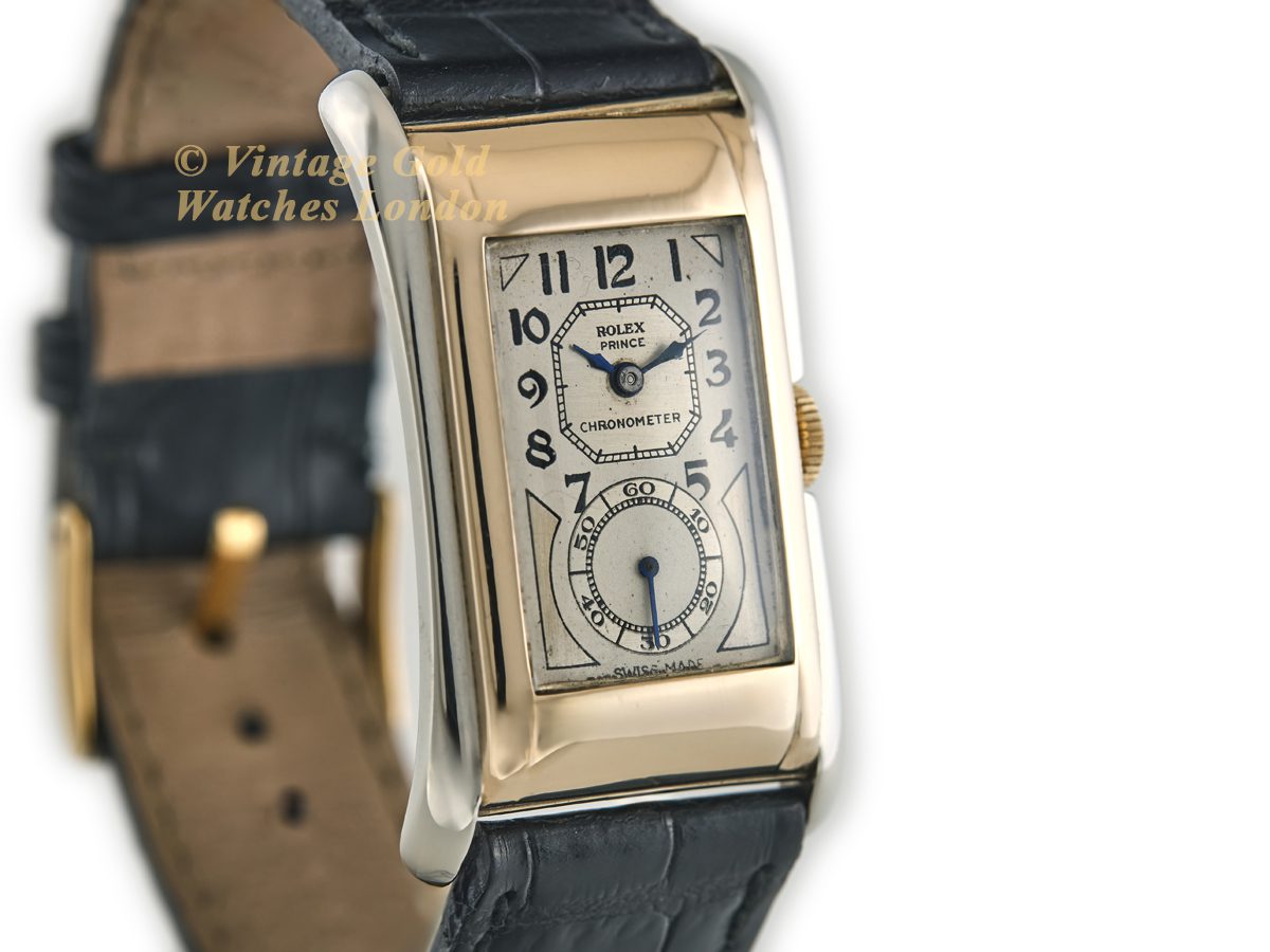 Rolex Prince Chronometer 9ct White Yellow Gold 1928 29